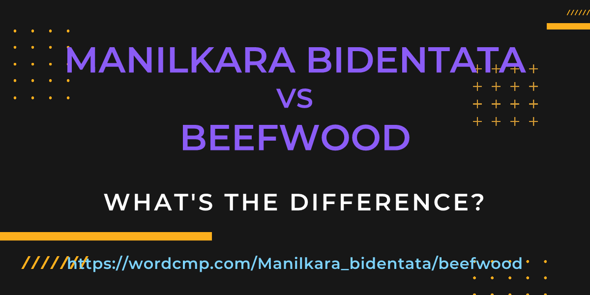 Difference between Manilkara bidentata and beefwood
