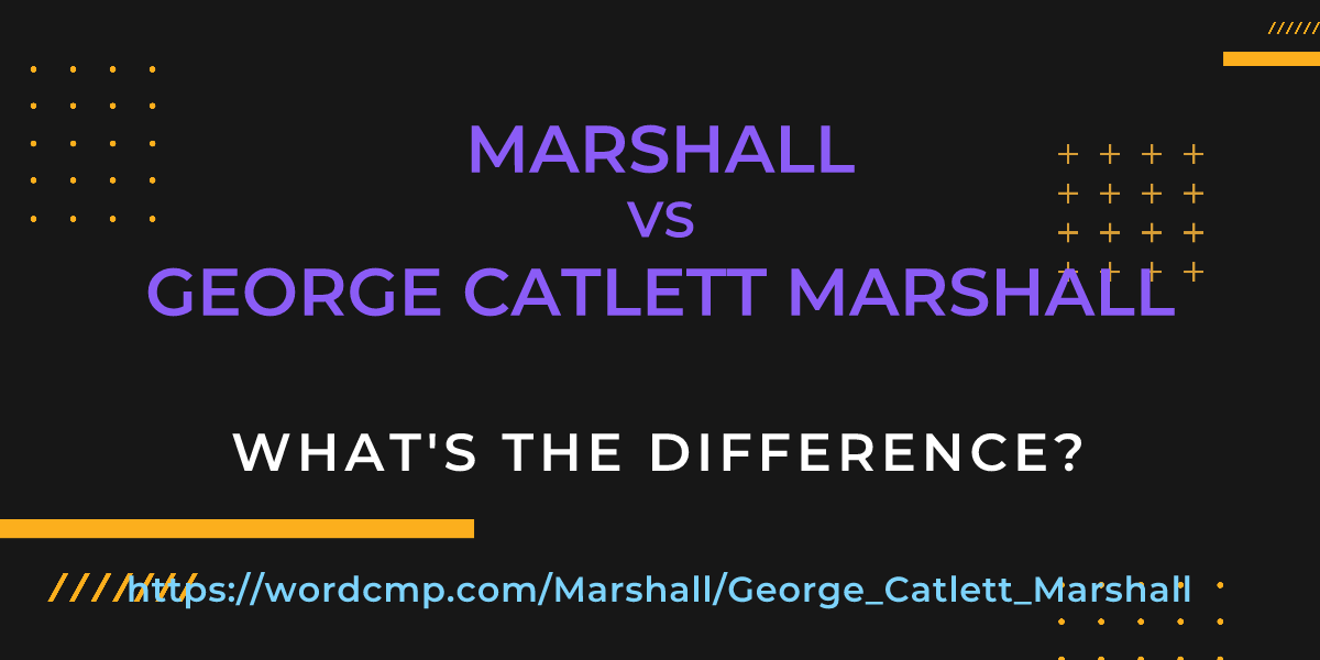 Difference between Marshall and George Catlett Marshall