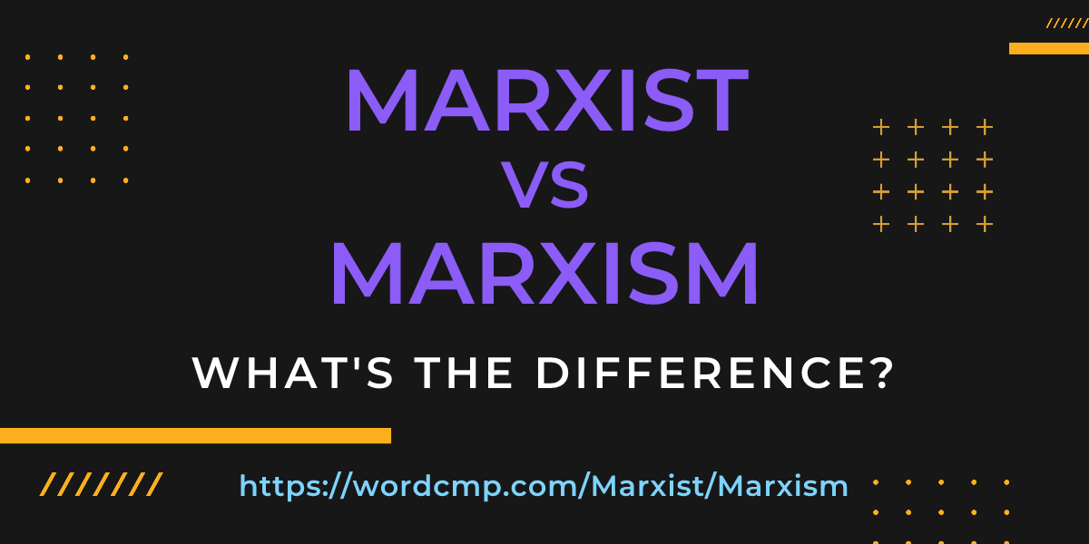 Difference between Marxist and Marxism