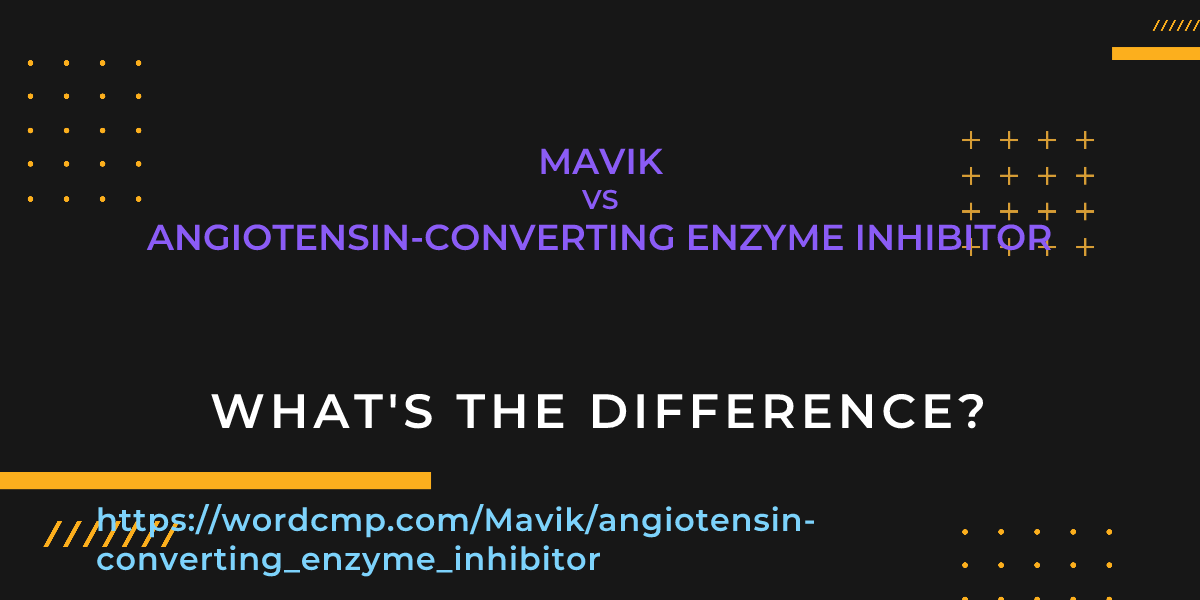 Difference between Mavik and angiotensin-converting enzyme inhibitor