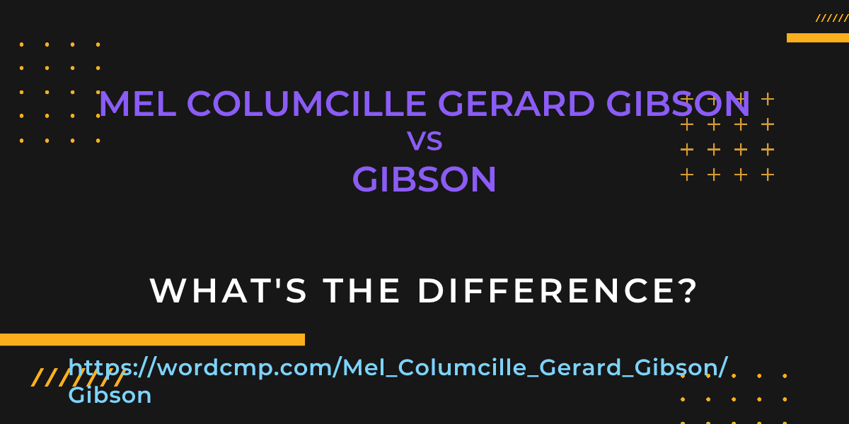 Difference between Mel Columcille Gerard Gibson and Gibson