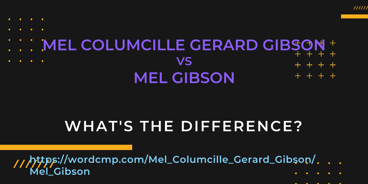 Difference between Mel Columcille Gerard Gibson and Mel Gibson