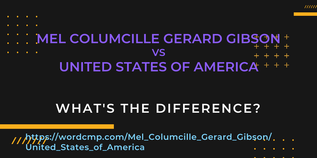 Difference between Mel Columcille Gerard Gibson and United States of America