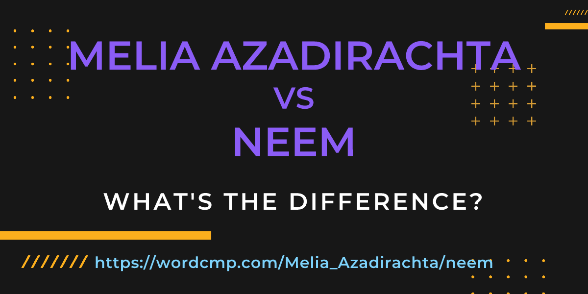 Difference between Melia Azadirachta and neem