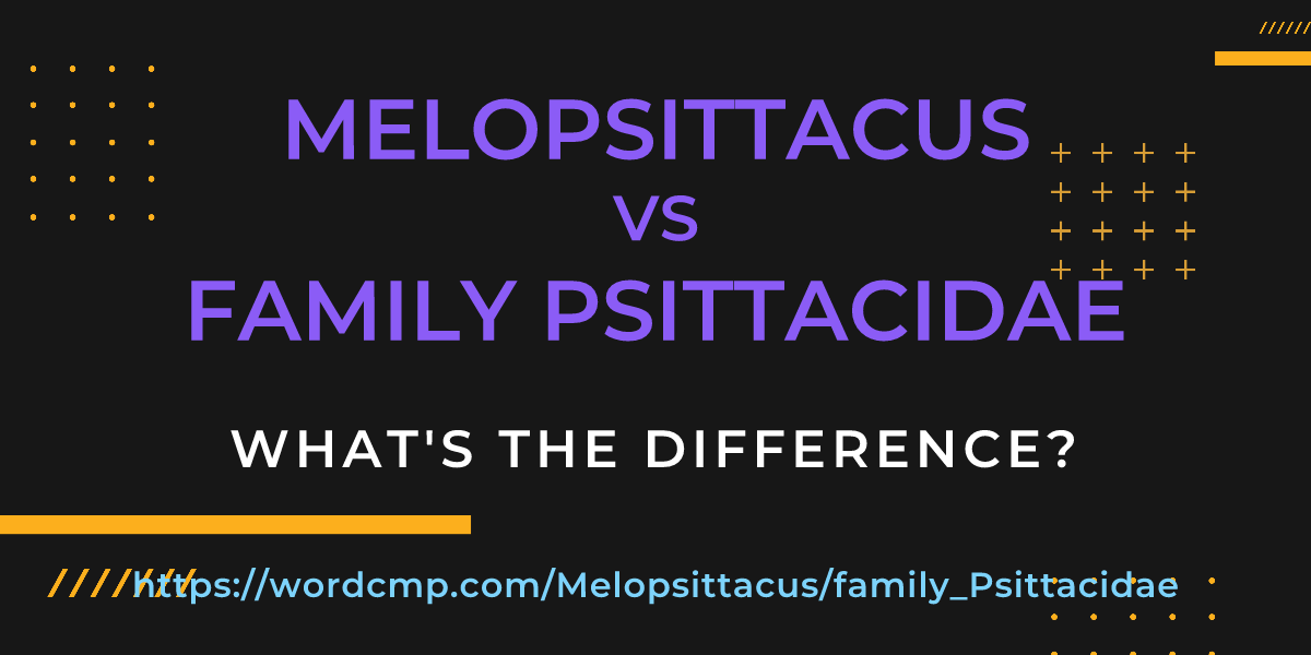 Difference between Melopsittacus and family Psittacidae