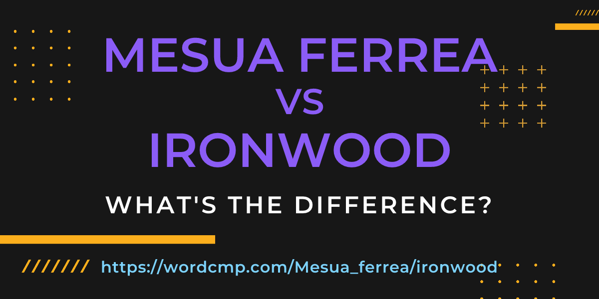 Difference between Mesua ferrea and ironwood