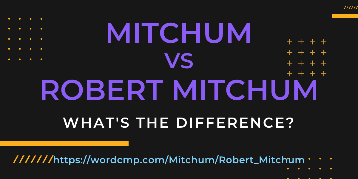 Difference between Mitchum and Robert Mitchum