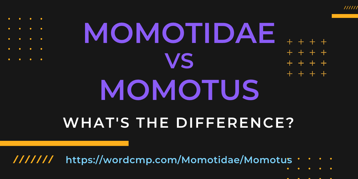 Difference between Momotidae and Momotus