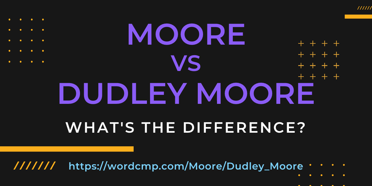 Difference between Moore and Dudley Moore