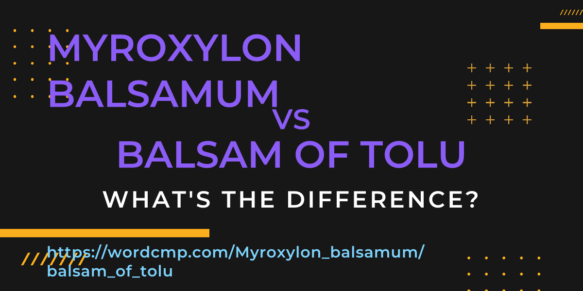 Difference between Myroxylon balsamum and balsam of tolu