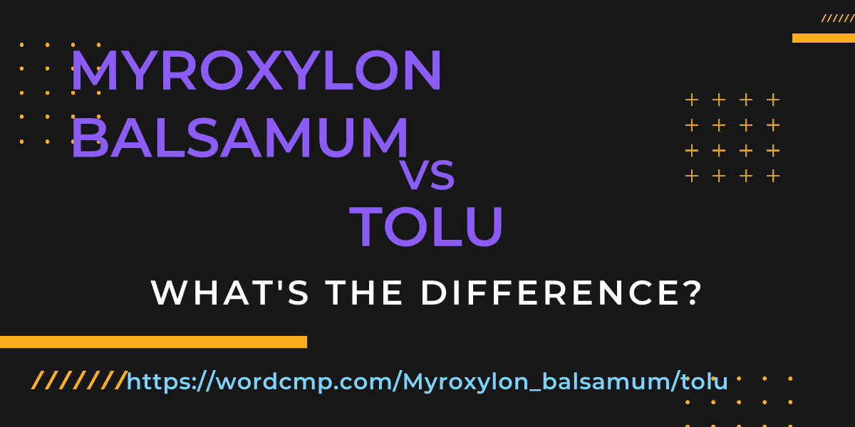 Difference between Myroxylon balsamum and tolu