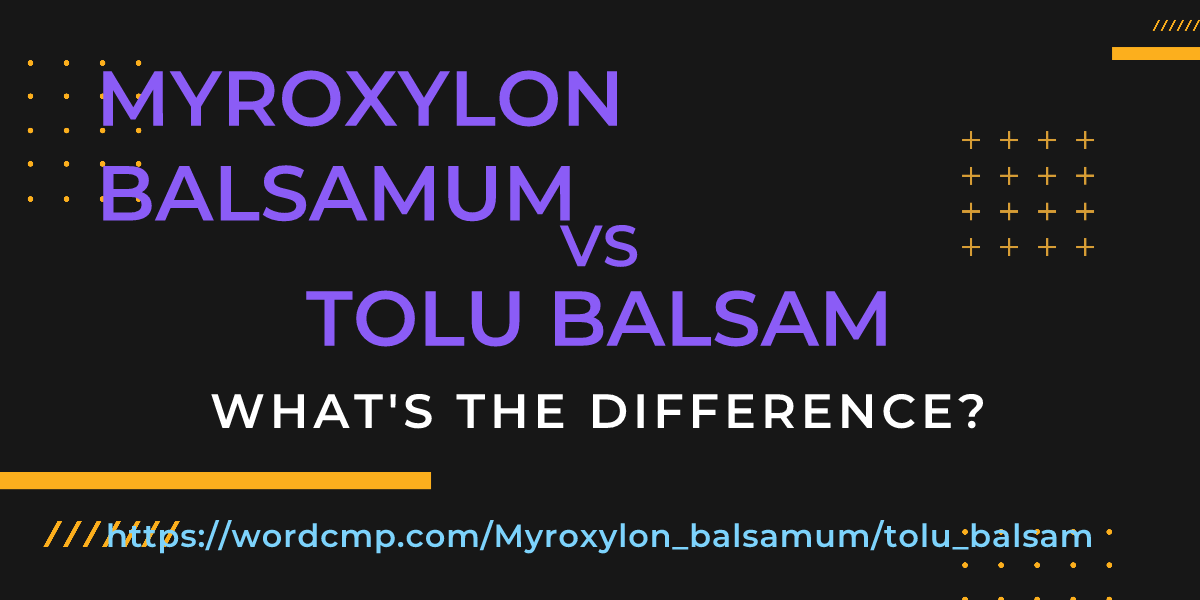 Difference between Myroxylon balsamum and tolu balsam