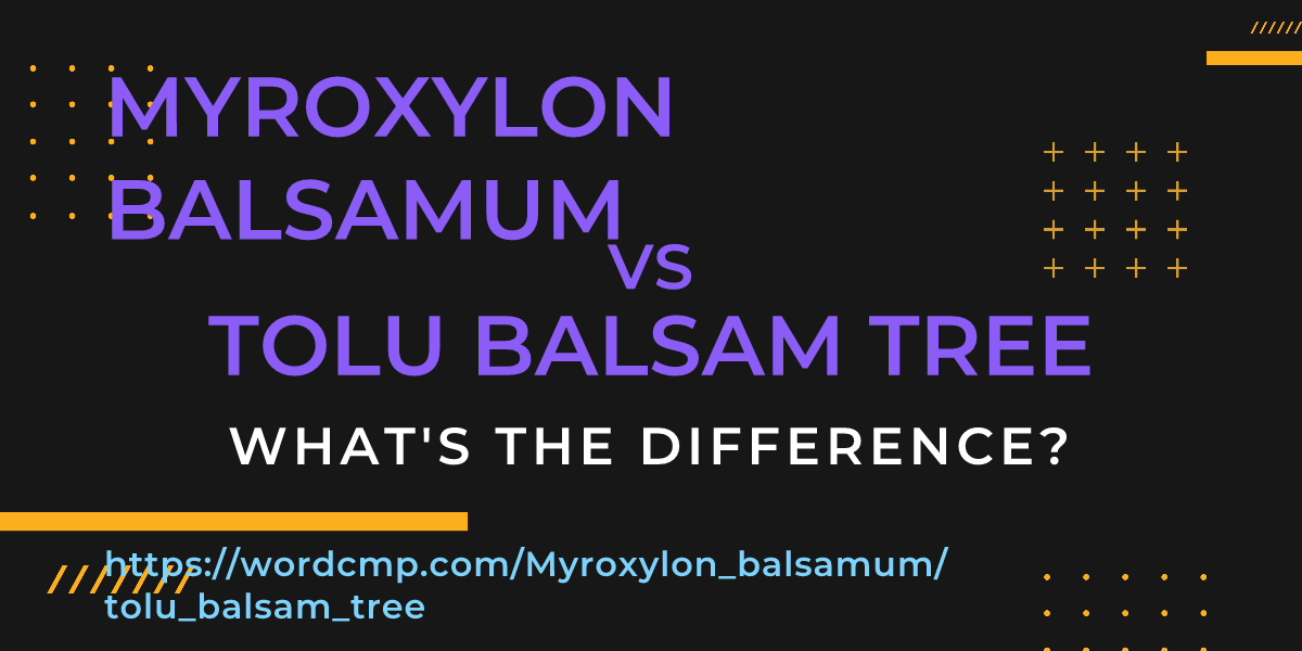 Difference between Myroxylon balsamum and tolu balsam tree