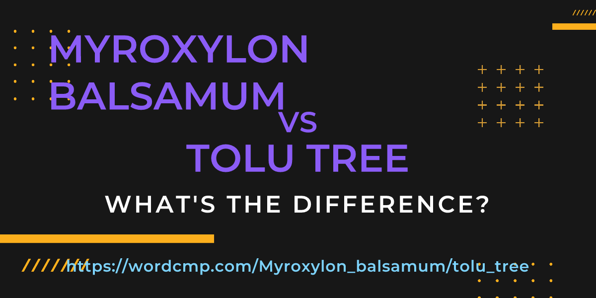 Difference between Myroxylon balsamum and tolu tree