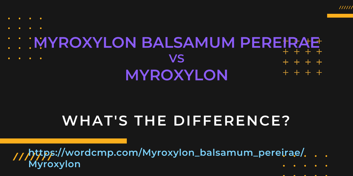 Difference between Myroxylon balsamum pereirae and Myroxylon