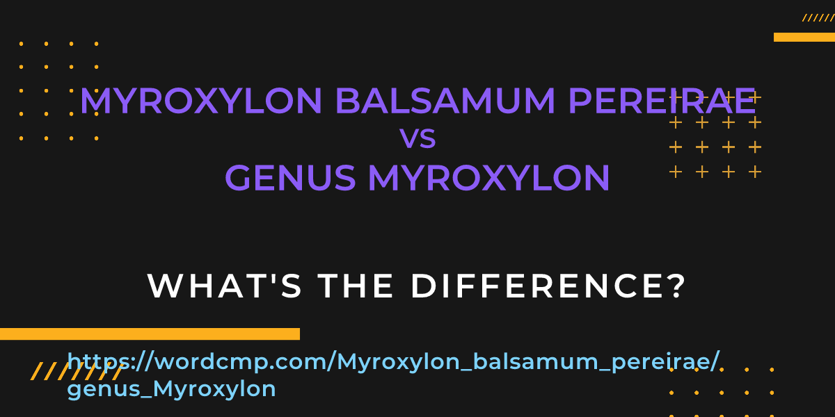 Difference between Myroxylon balsamum pereirae and genus Myroxylon