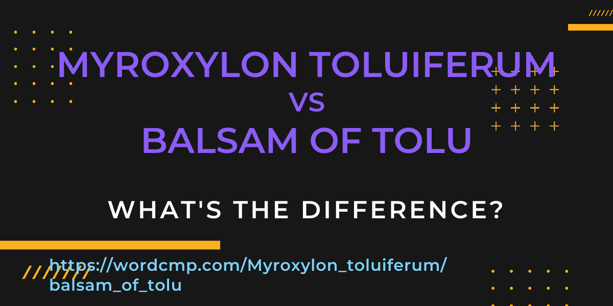 Difference between Myroxylon toluiferum and balsam of tolu