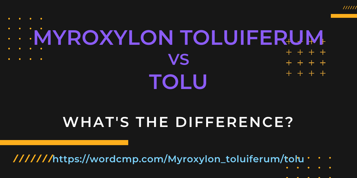 Difference between Myroxylon toluiferum and tolu