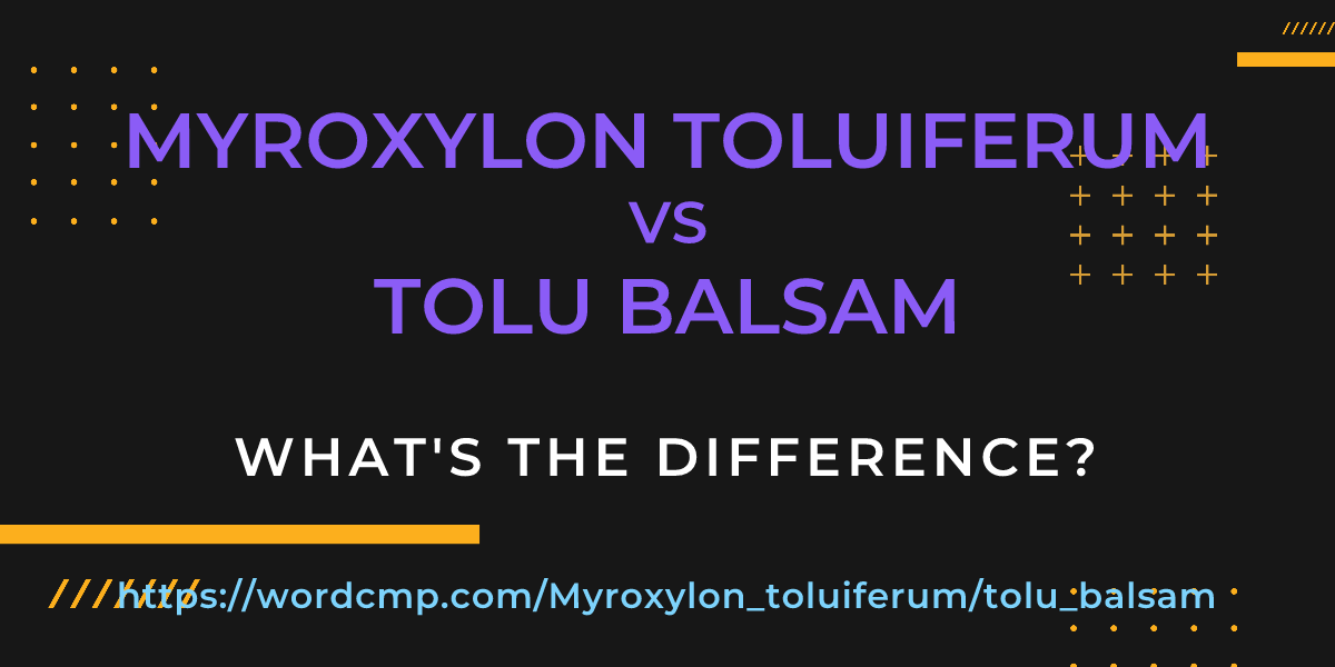Difference between Myroxylon toluiferum and tolu balsam