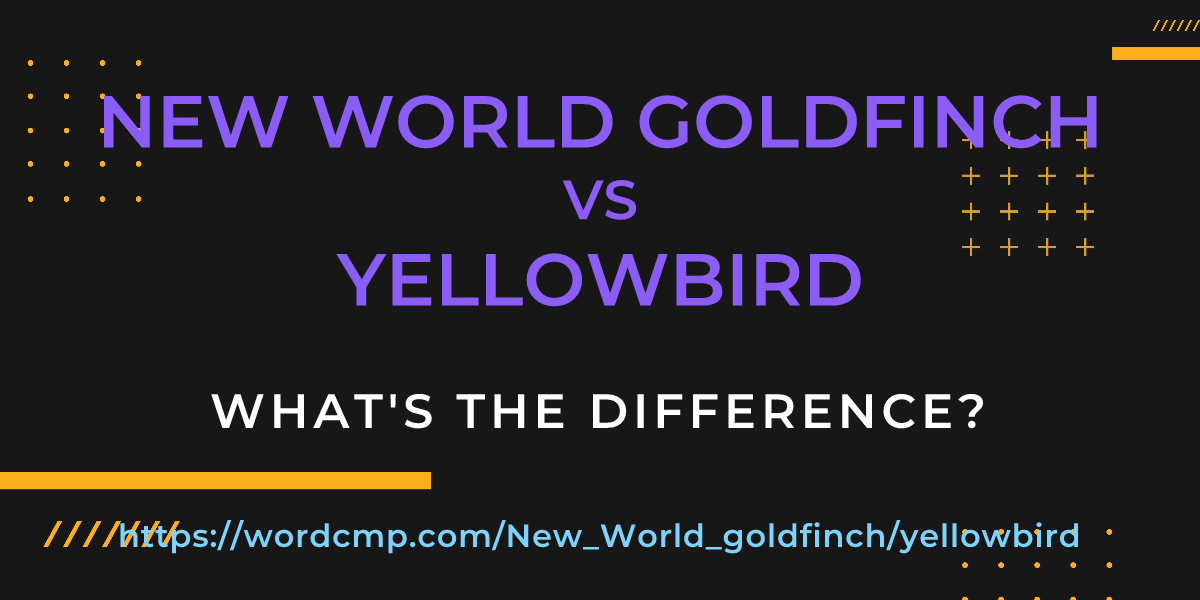 Difference between New World goldfinch and yellowbird