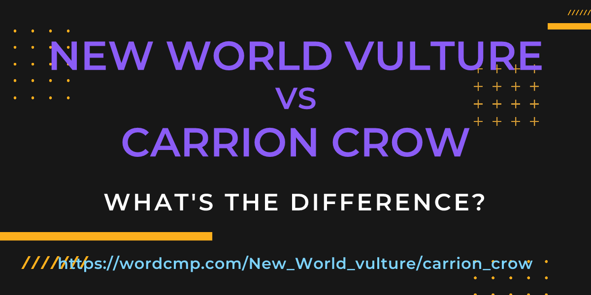 Difference between New World vulture and carrion crow