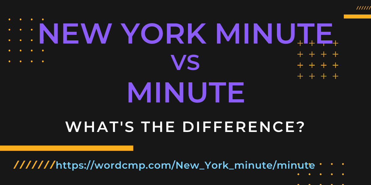 Difference between New York minute and minute