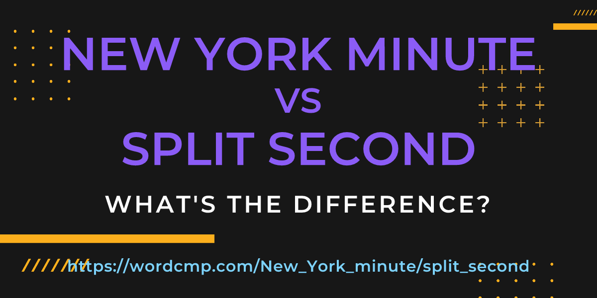 Difference between New York minute and split second