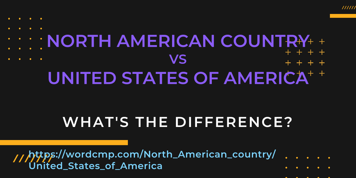 Difference between North American country and United States of America
