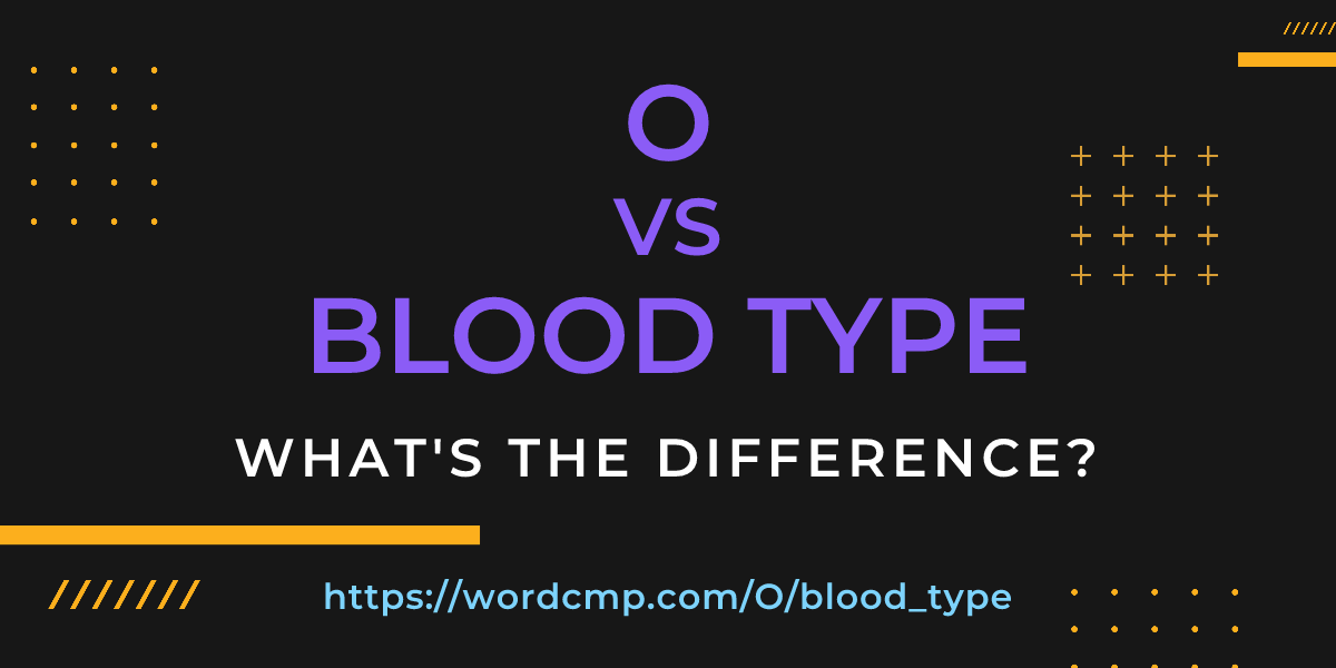 Difference between O and blood type