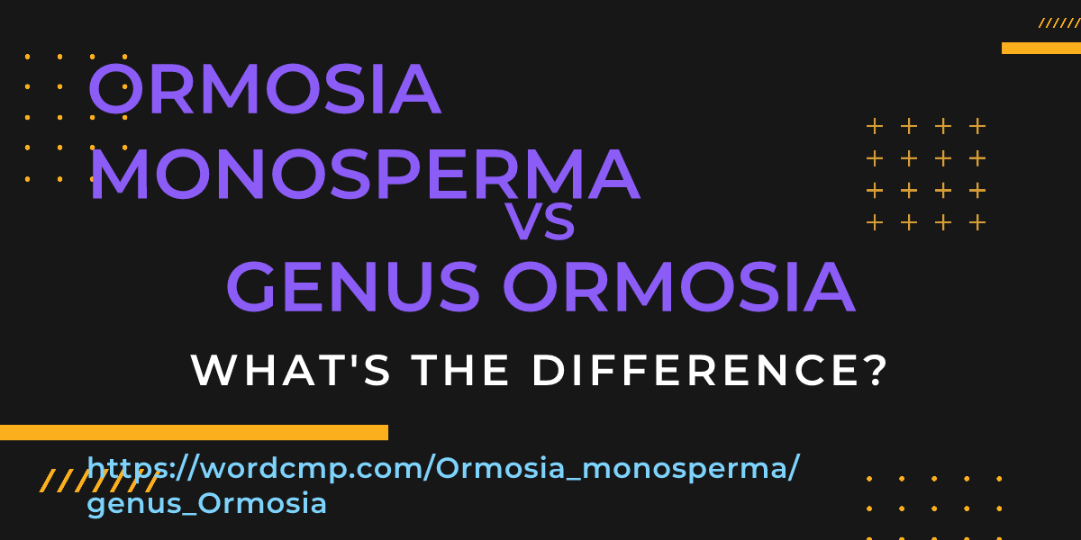 Difference between Ormosia monosperma and genus Ormosia