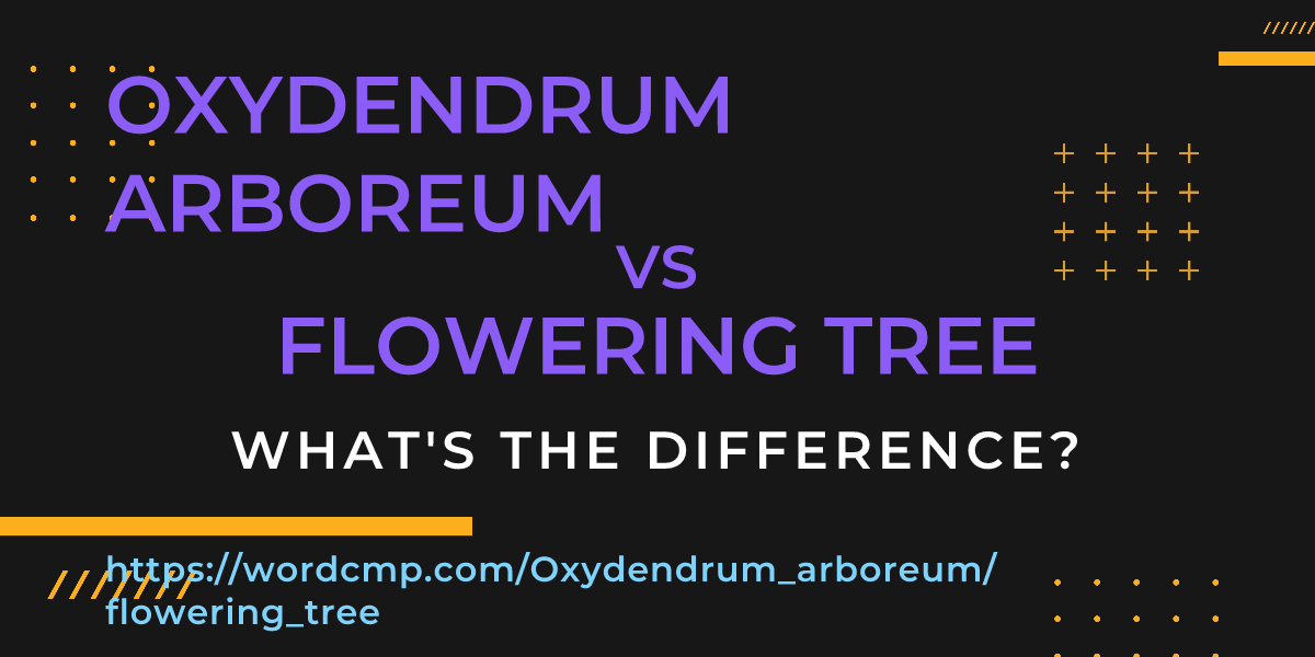 Difference between Oxydendrum arboreum and flowering tree