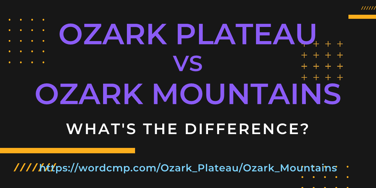 Difference between Ozark Plateau and Ozark Mountains