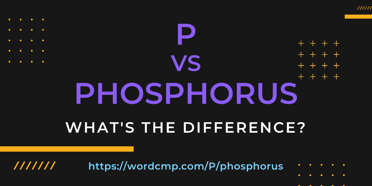 Difference between P and phosphorus