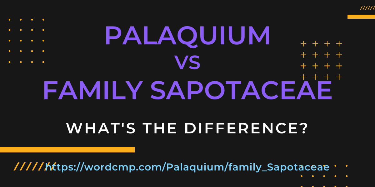 Difference between Palaquium and family Sapotaceae