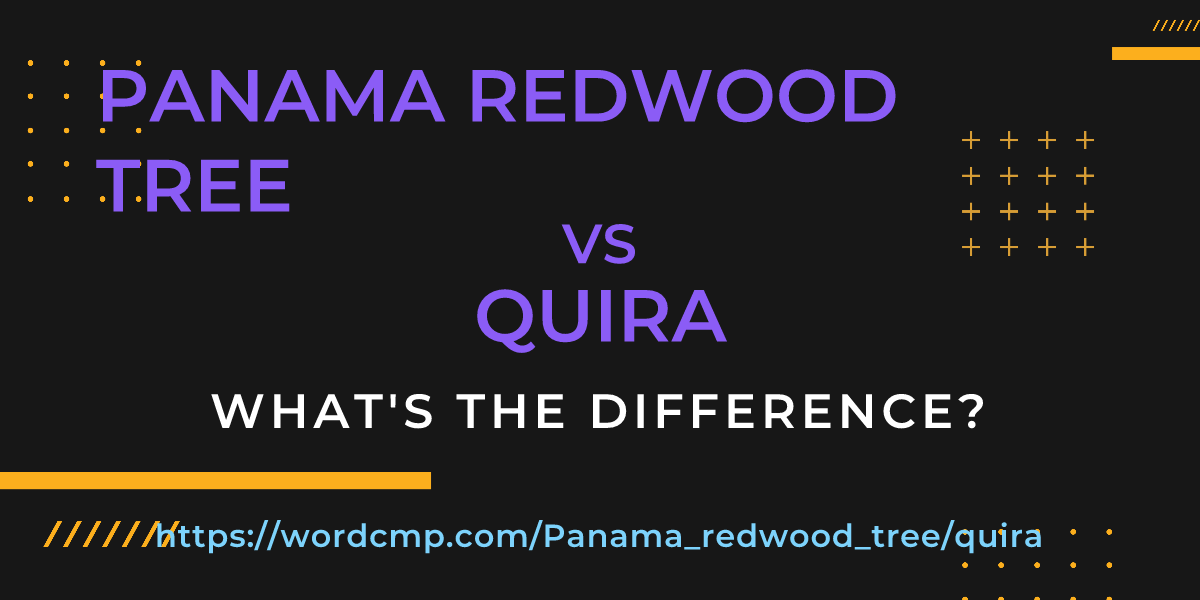 Difference between Panama redwood tree and quira
