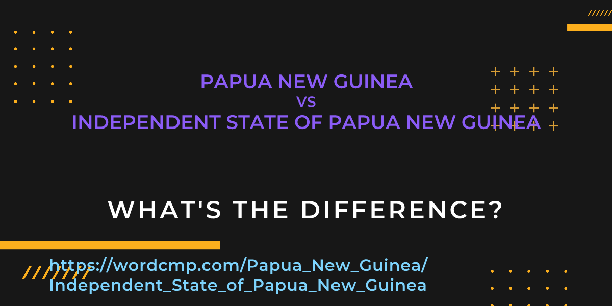 Difference between Papua New Guinea and Independent State of Papua New Guinea