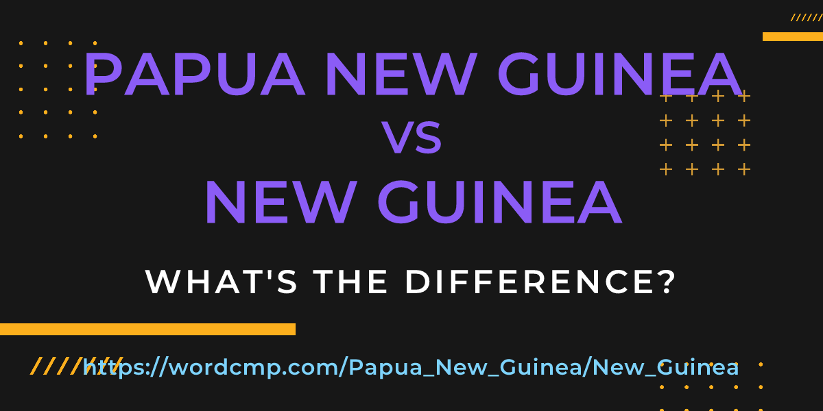 Difference between Papua New Guinea and New Guinea