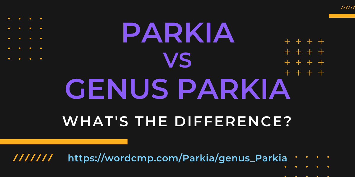 Difference between Parkia and genus Parkia