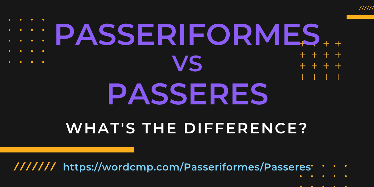Difference between Passeriformes and Passeres