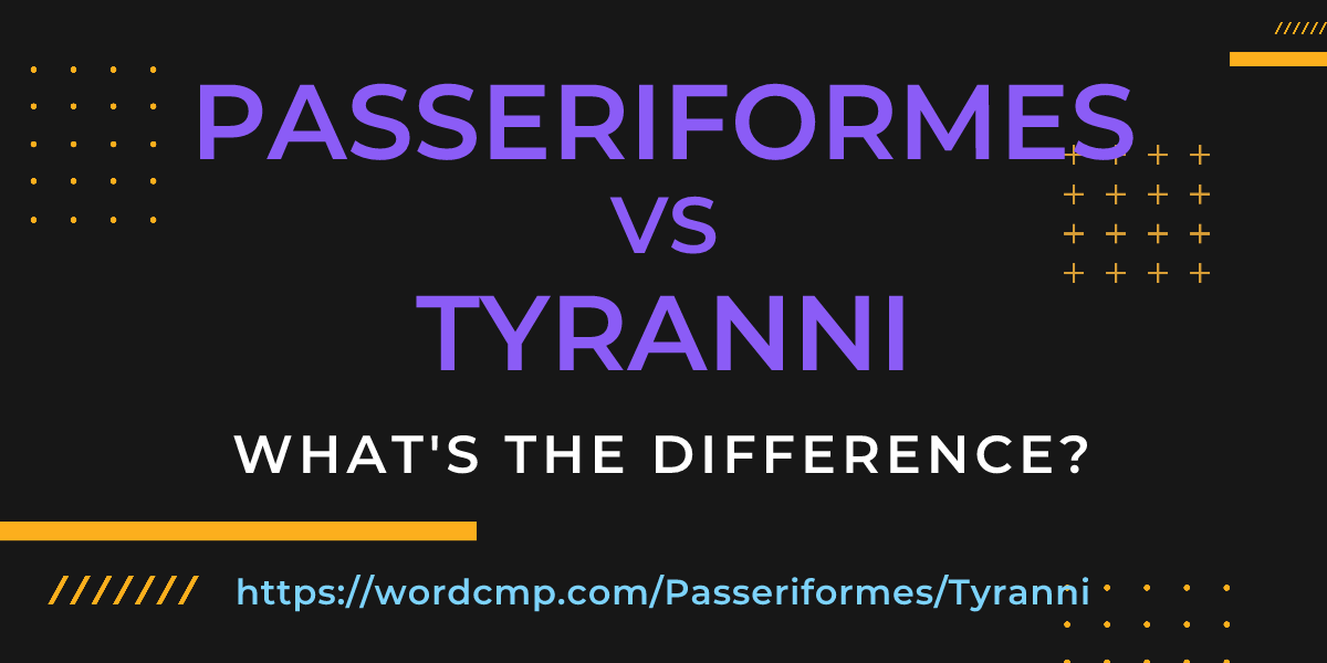 Difference between Passeriformes and Tyranni