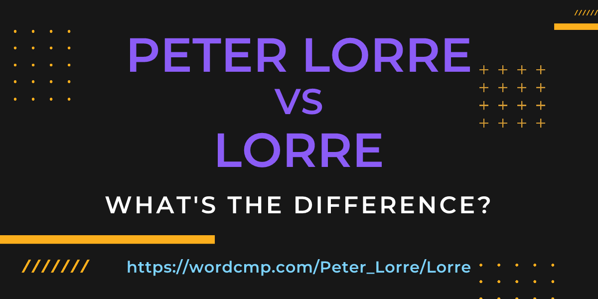 Difference between Peter Lorre and Lorre