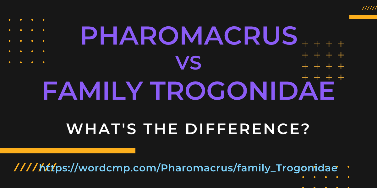 Difference between Pharomacrus and family Trogonidae