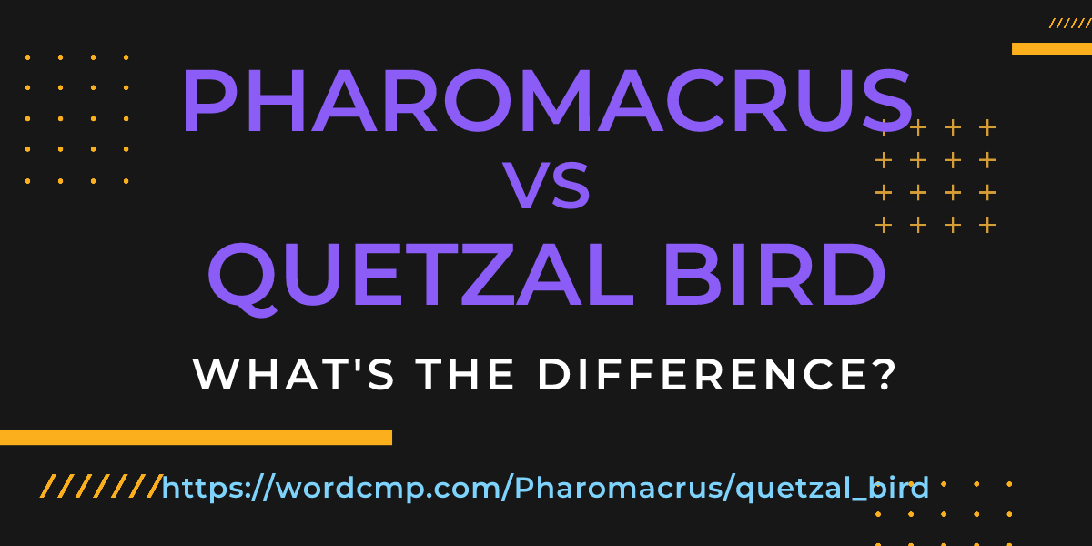Difference between Pharomacrus and quetzal bird