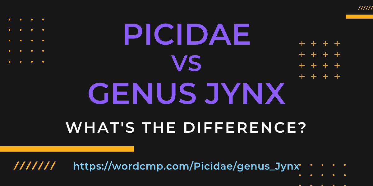 Difference between Picidae and genus Jynx