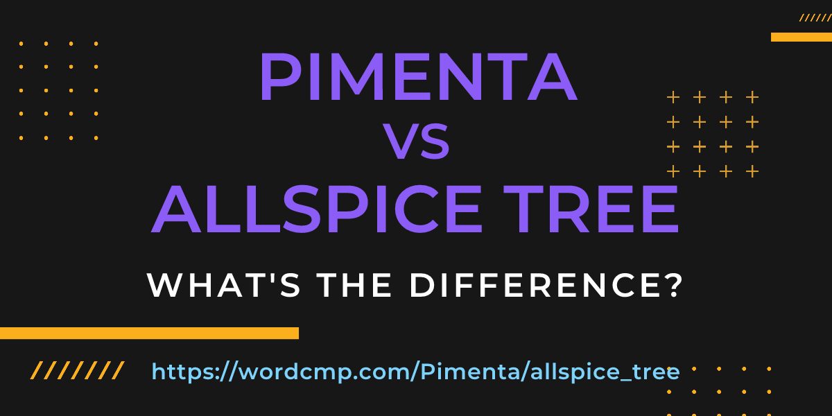 Difference between Pimenta and allspice tree