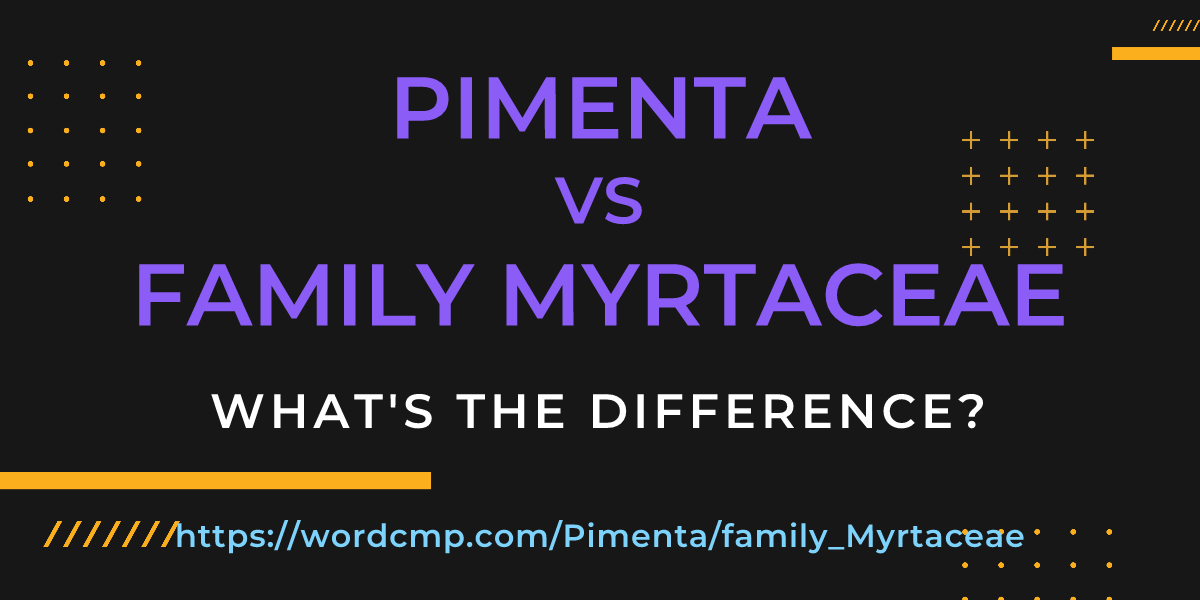 Difference between Pimenta and family Myrtaceae