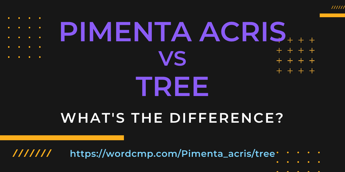 Difference between Pimenta acris and tree