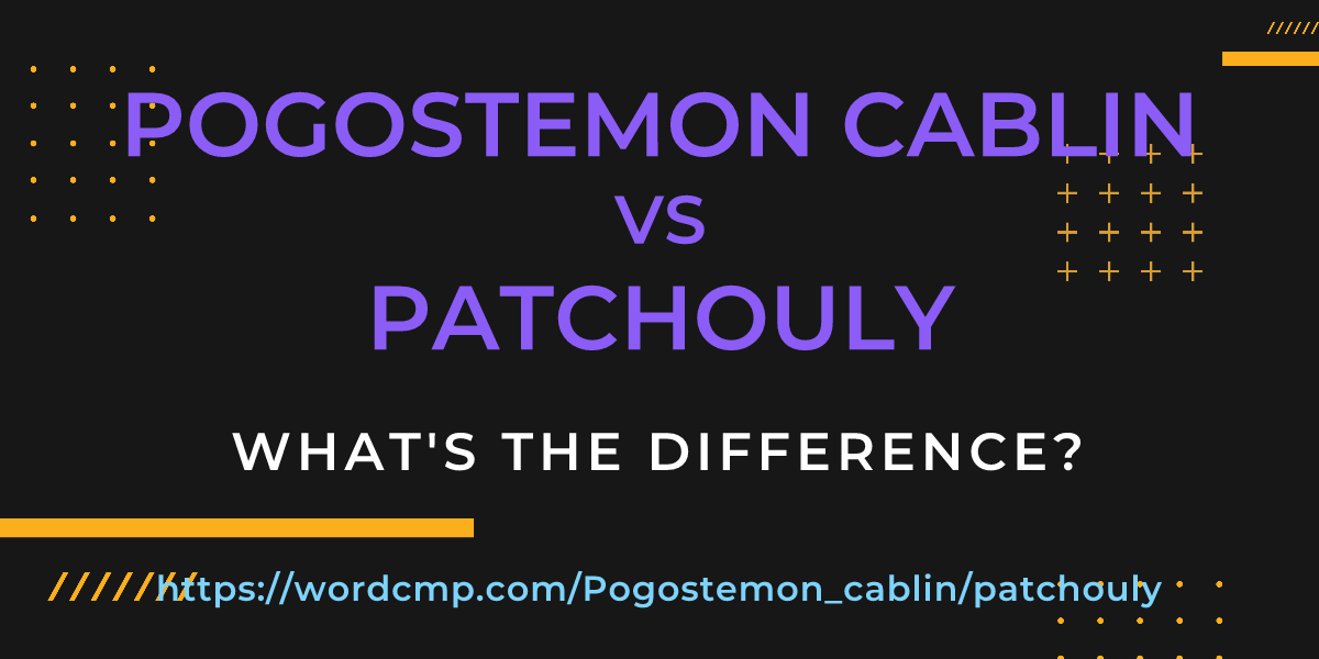 Difference between Pogostemon cablin and patchouly