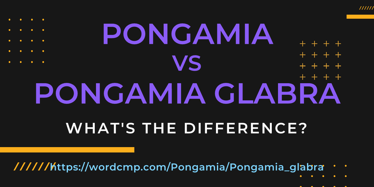 Difference between Pongamia and Pongamia glabra
