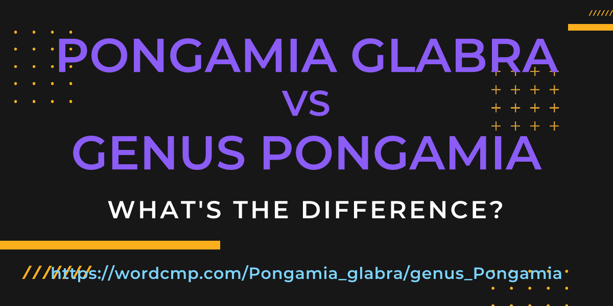Difference between Pongamia glabra and genus Pongamia